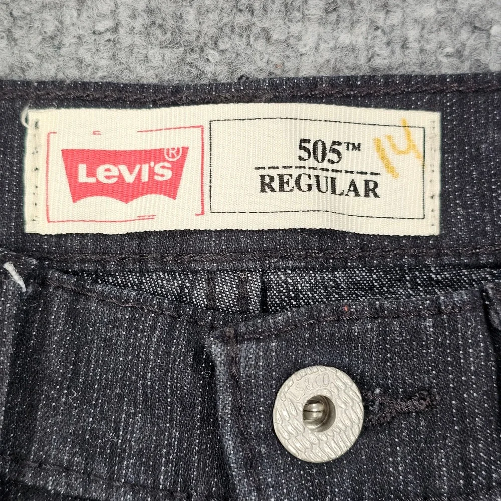 Levi's 511 Slim Fit Jeans Boys Size 14 Regular 27x27 Black Slub Denim